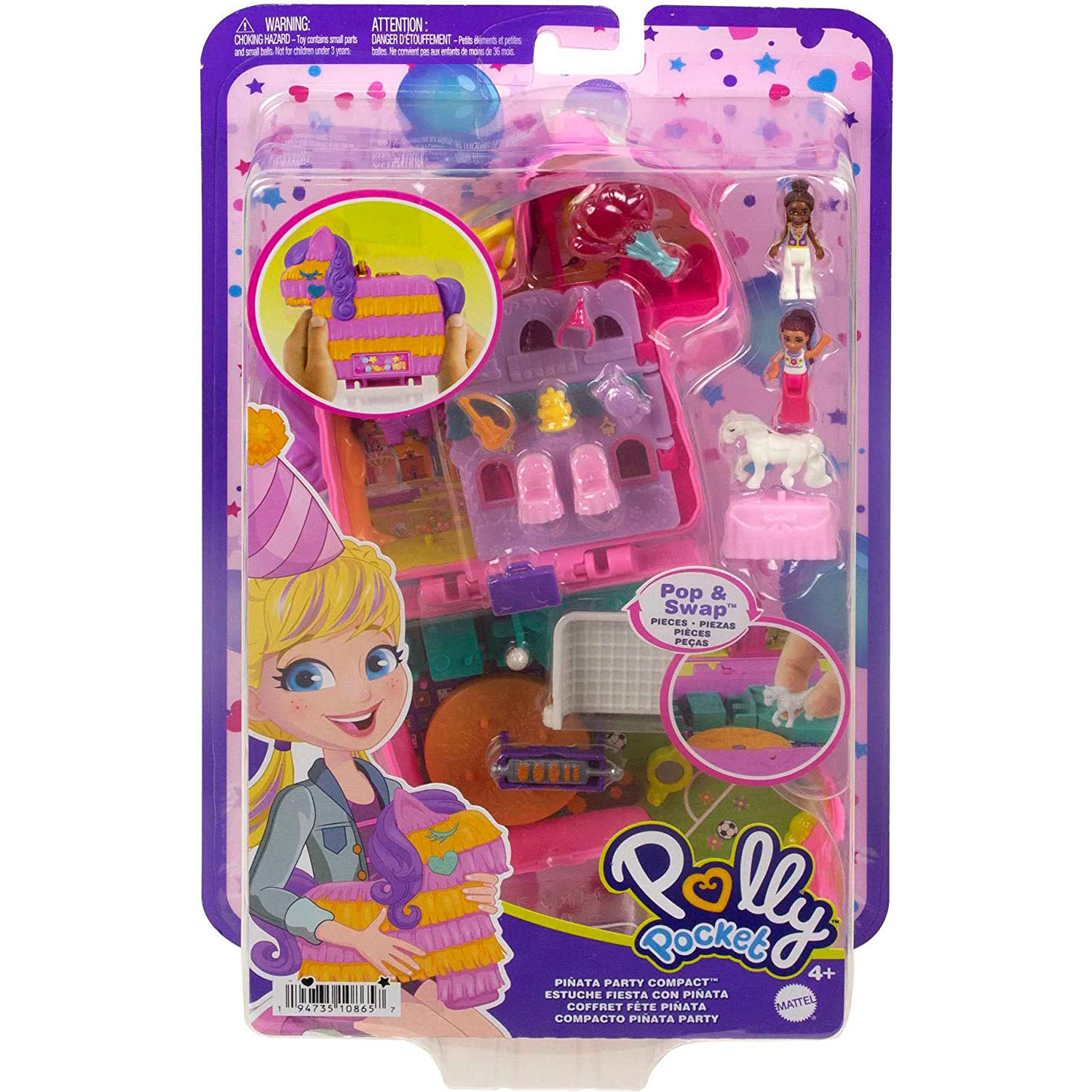 Richtlijnen Voorman Meetbaar Polly Pocket Mini Toys, Pinata Party Compact Playset with 2 Micro Dolls and  14 Accessories - Sawesome Toys
