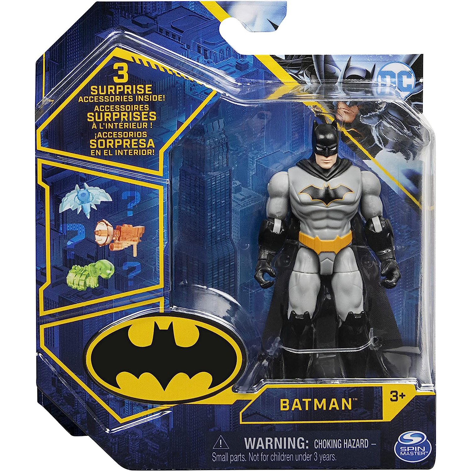 DC Comics Batman 4-inch Action Figure with 3 Mystery